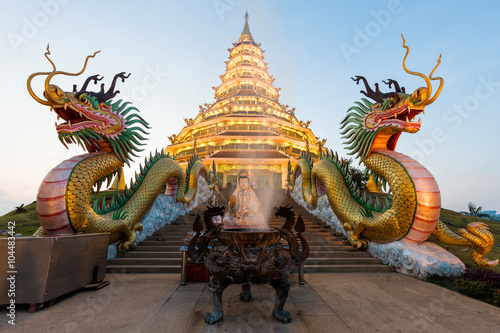 Landmark Temple wat hyua pla kang (Chinese temple) Chiang Rai, T © narathip12