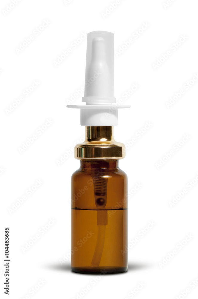Nasal spray container isolated on white background. Nasal spray container isolated on white background.