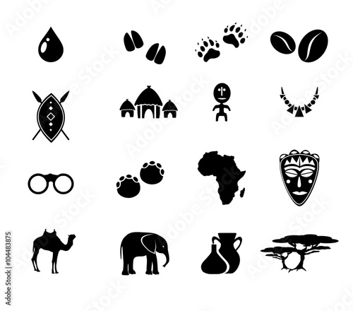 African icon set vector