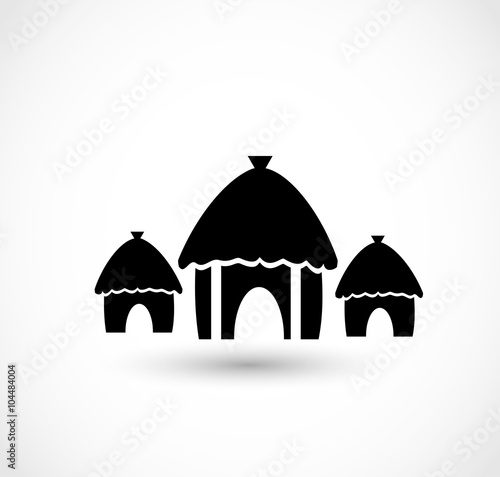 African village icon vector