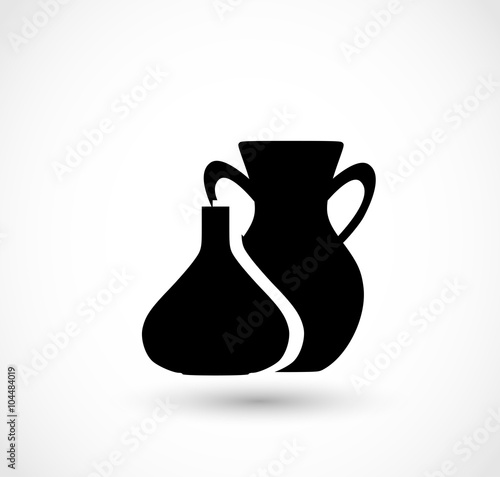 Traditional jug vase icon vector