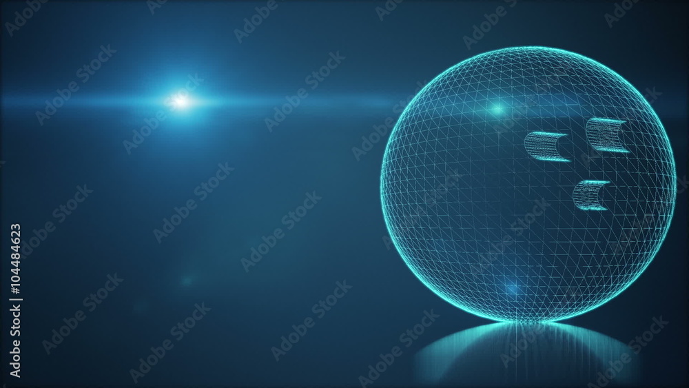 Seamless loop Bowling Ball Animation wireframe xray Stock Video Adobe