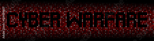 Cyber warfare text on hex code illustration