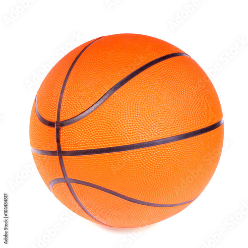 New orange basketball ball, isolated on the white.