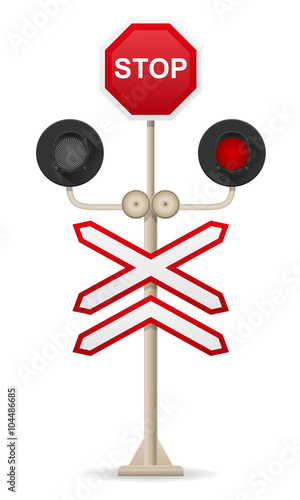 railroad crossing vector illustration