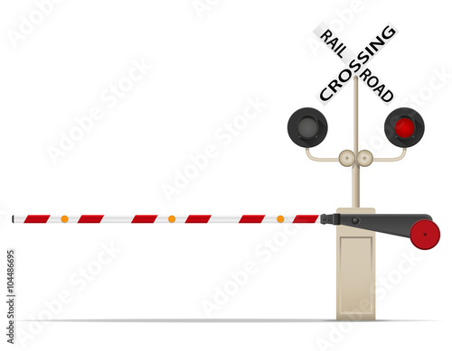 railroad crossing vector illustration
