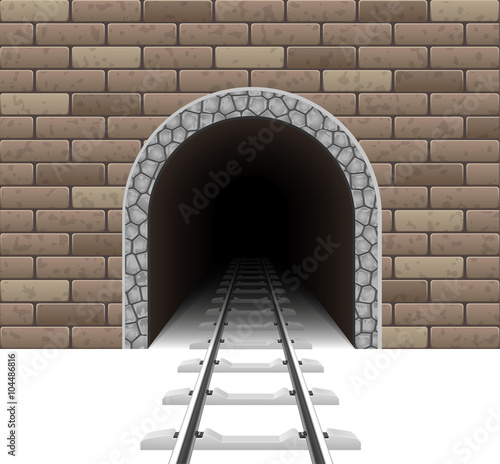 railway tunnel vector illustration