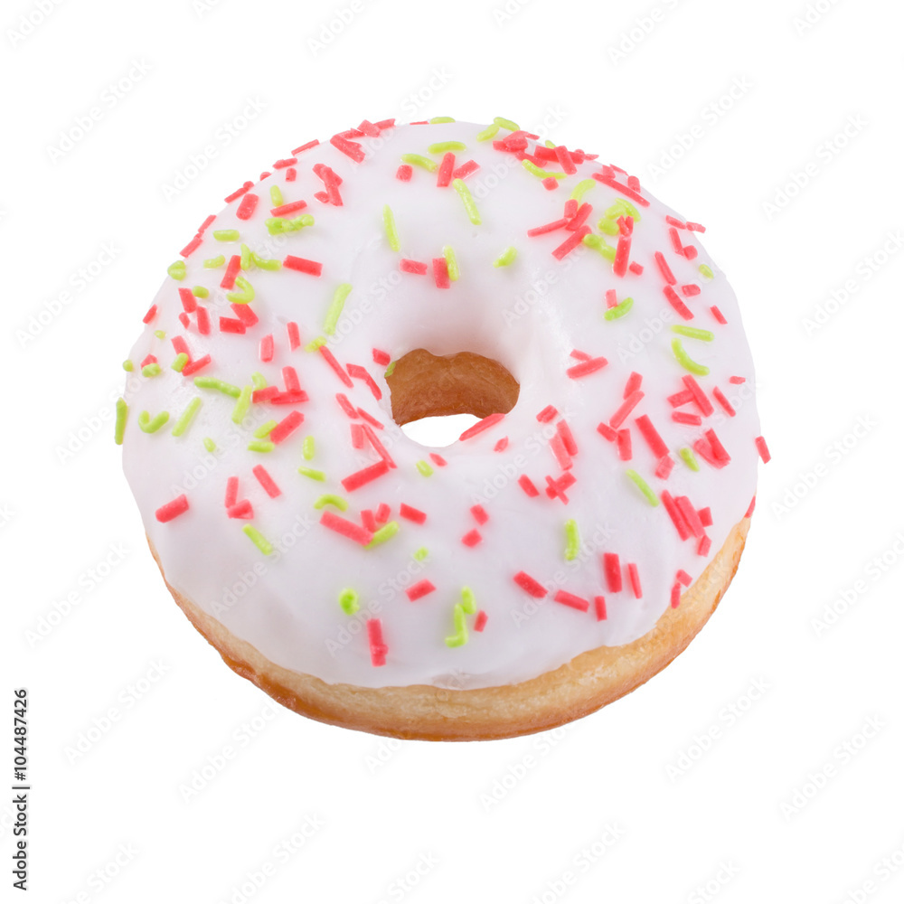 Donut in chocolate with sprinkles Donut in chocolate with sprinkles