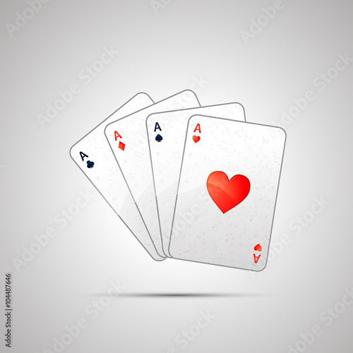Winning poker hand of four aces