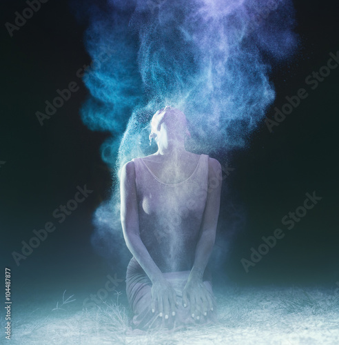 Photo creative portrait.low grain and dust added for create atmosphere