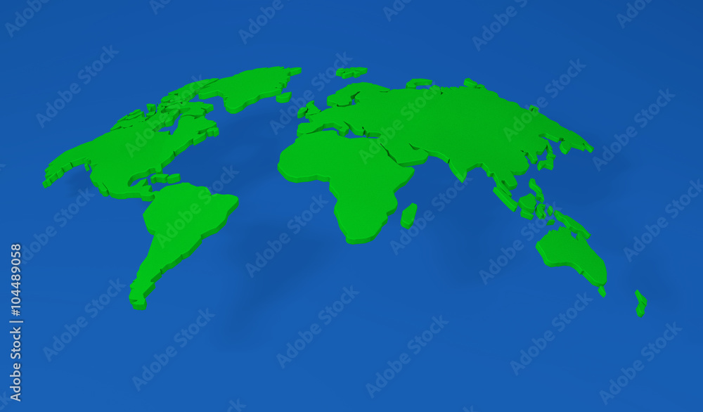 Detail green world map