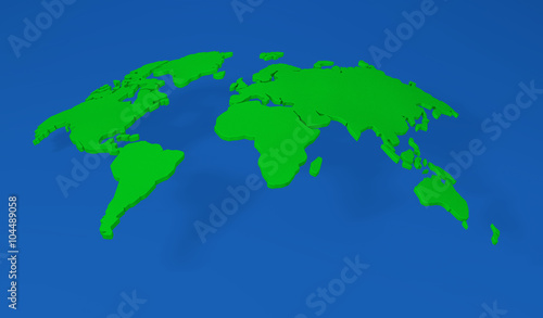 Detail green world map