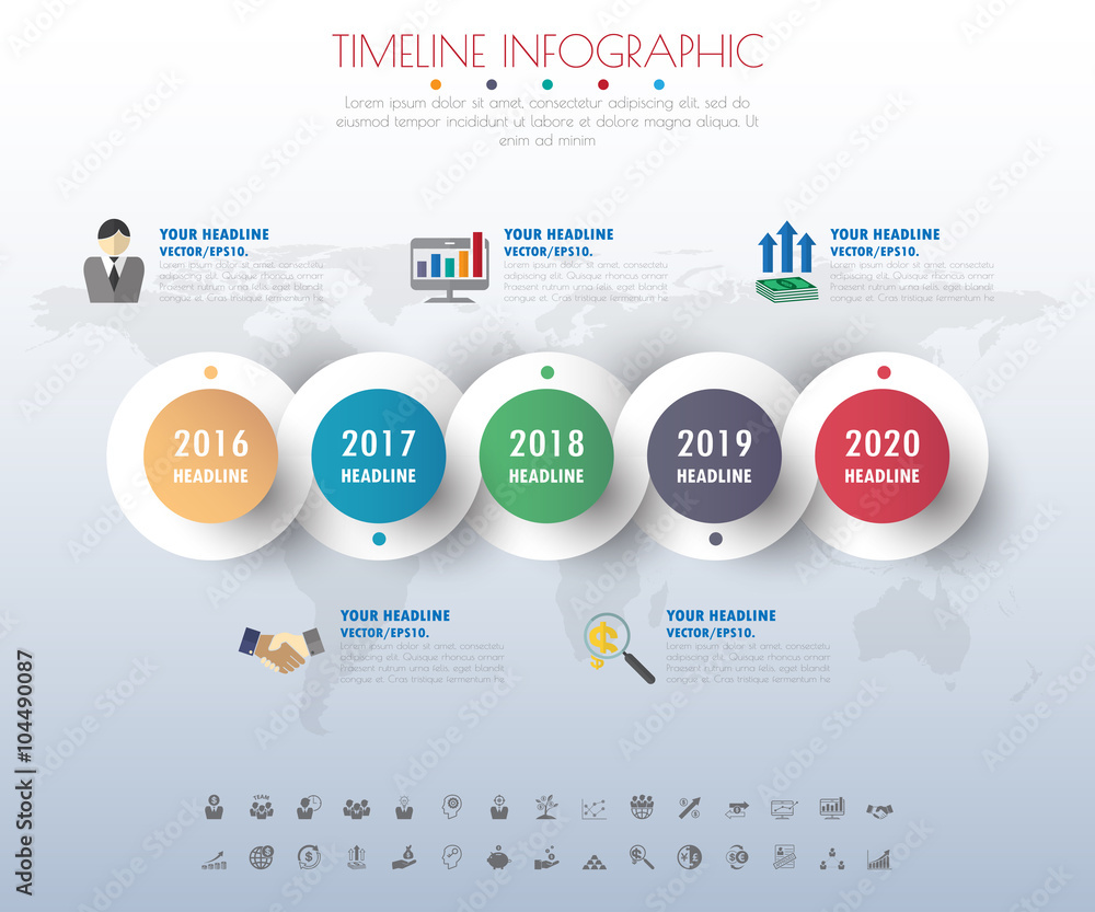 timeline infographics with icons set. vector. illustration. timeline infographics with icons set. vector. illustration.