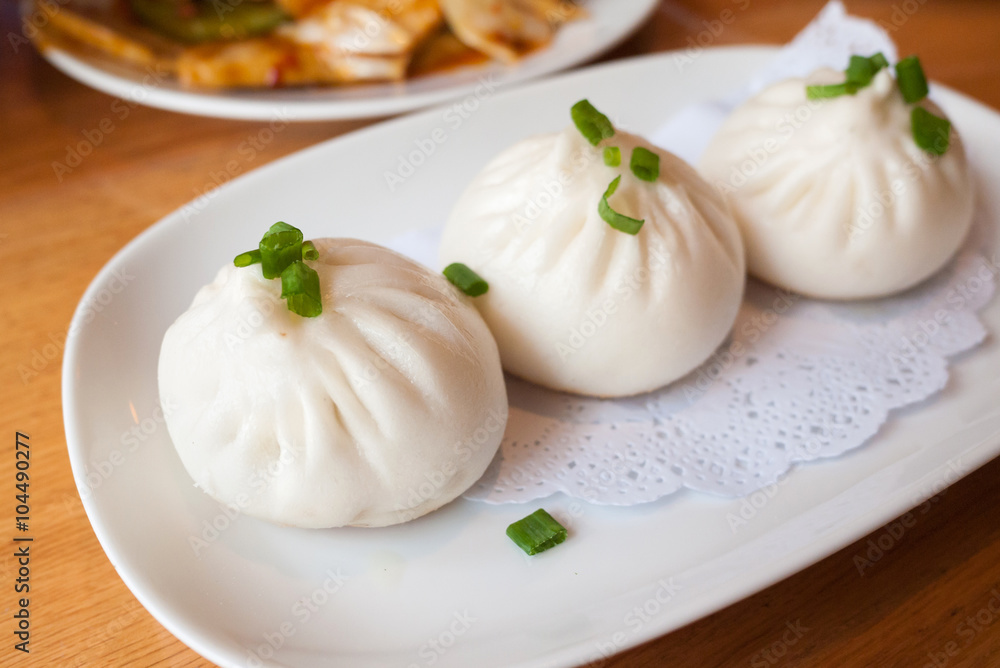 Cantonese food dim sum Pan fried pork bun Cantonese food dim sum Pan fried pork bun