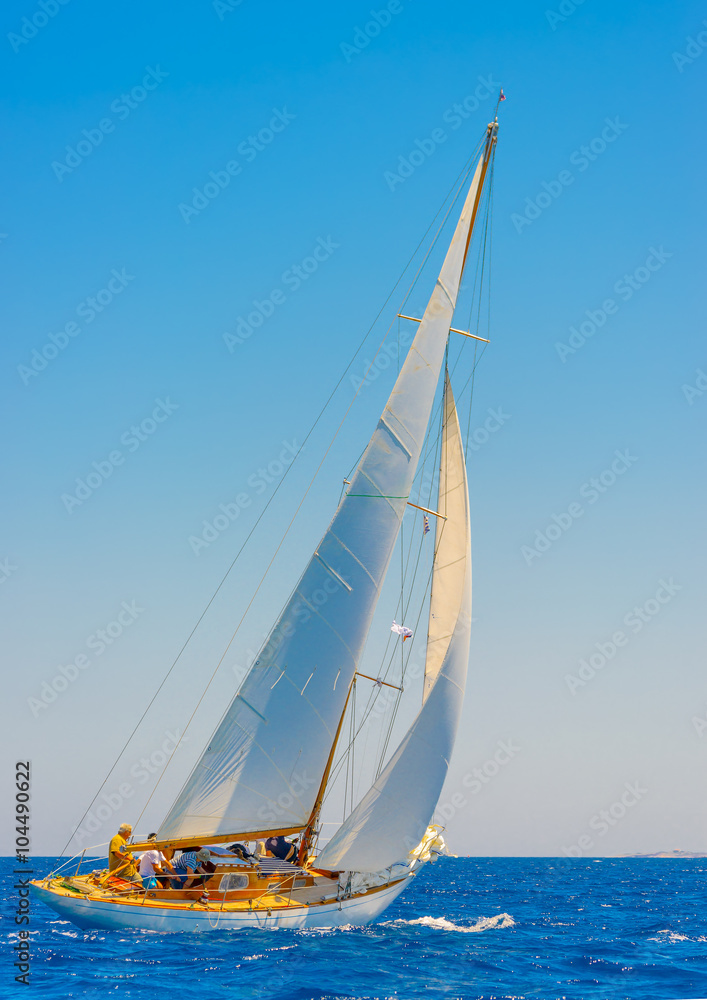 Naklejka premium sailing in Spetses island in Greece