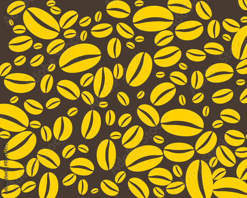 Yellow coffee beans vector background