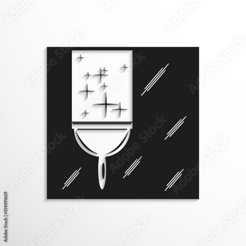 Cleaning the glass. Symbol. Vector icon.