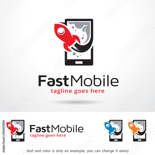 Fast Mobile Logo Template Design Vector 