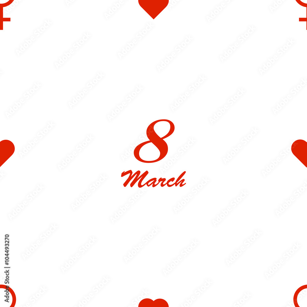 The seamless vector pattern on 8 march. Women`s day. The seamless vector pattern on 8 march. Women`s day.