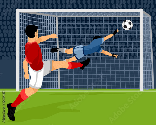 Football player scores goal