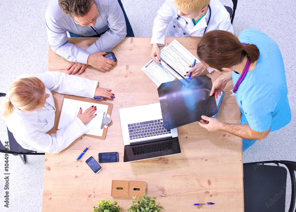 Group of business people working together on white background Group of business people working together on white background