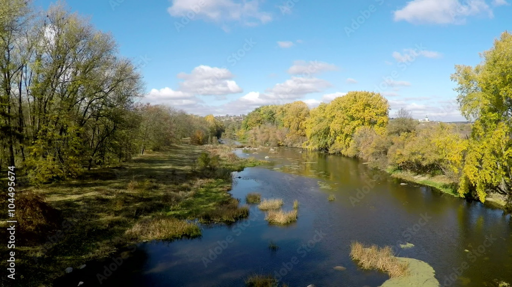 Flight over the river and trees. 2.7K Ultra HD Flight over the river and trees. 2.7K Ultra HD