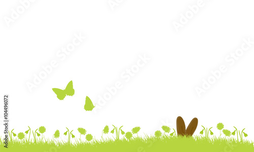 Osterwiese mit Osterhase