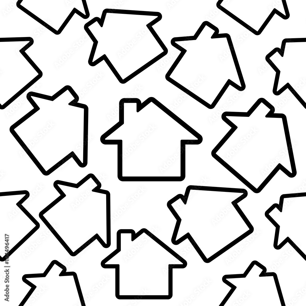 Abstract houses seamless black and white vector. Abstract houses seamless black and white vector.