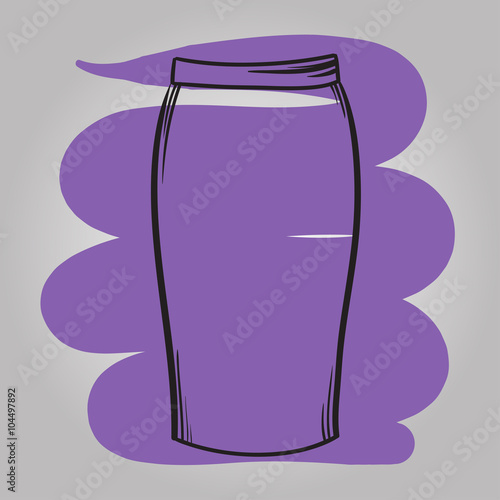 Stylish skirt model hand drawn vector illustration.