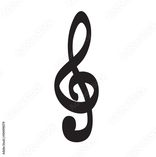 Violin key icon hand drawn vector icon