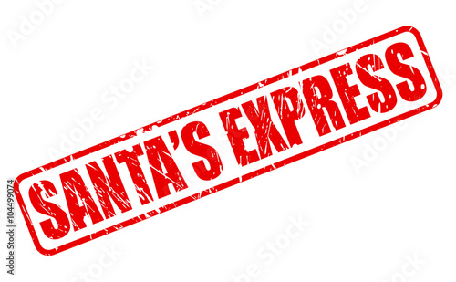 Santa express RED STAMP TEXT