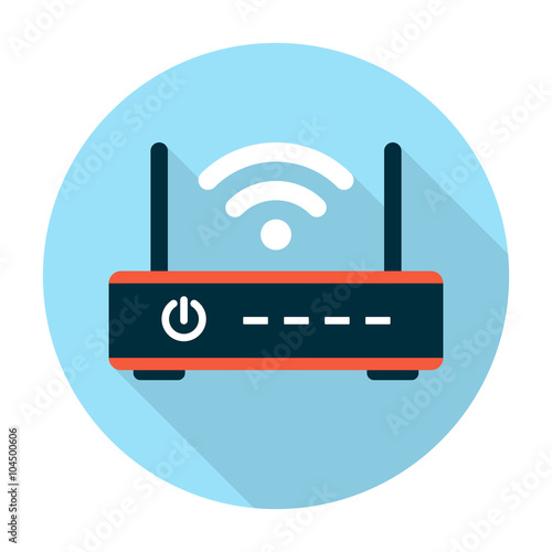 Wifi router icon flat