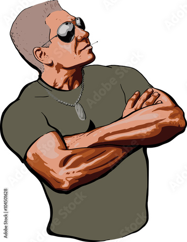 American sergeant posing