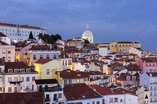 View on Old Town in Lisbon in Portugal