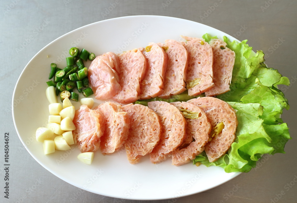 Thai Sour Pork sausage