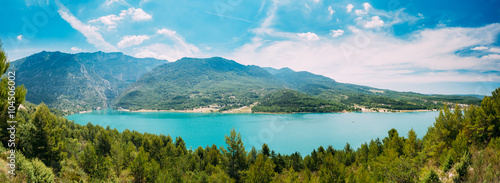 Beautiful landscape of St Croix Lake in the Gorges Du Verdon in  photo