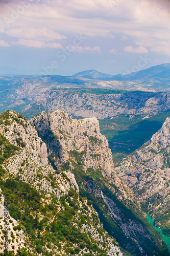 Beautiful landscape of the Gorges Du Verdon in France. Vertical 