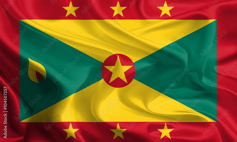 Waving Fabric Flag of Grenada Waving Fabric Flag of Grenada