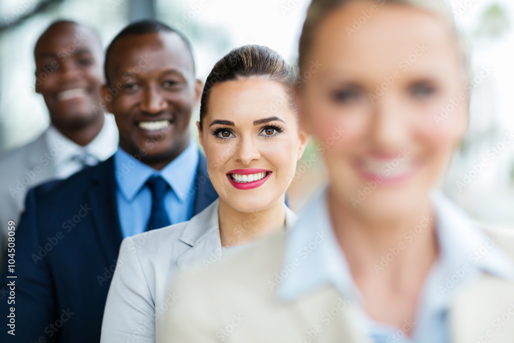 group of business people in a row group of business people in a row