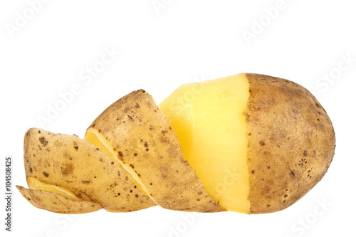 Potatoes with peel isolated on white background