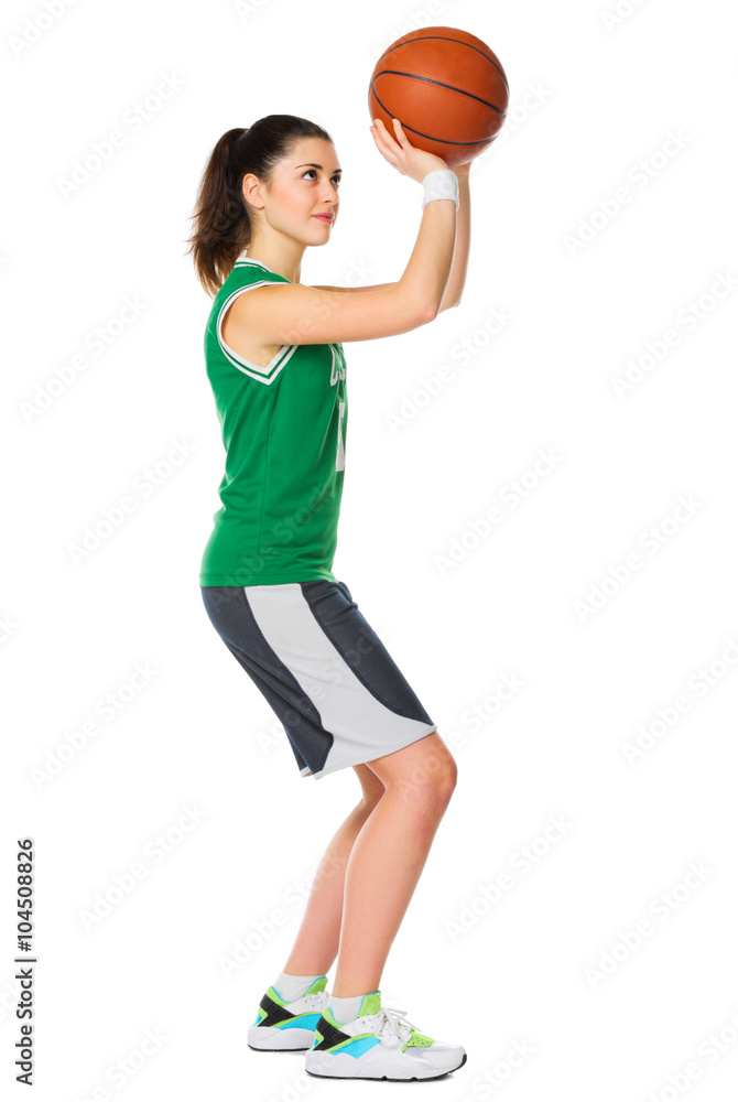 Obraz premium Young girl basketball player