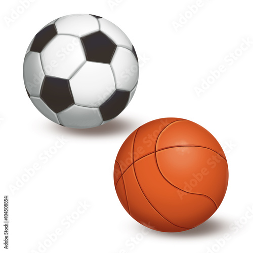 Ball for football and basketball on a white background.