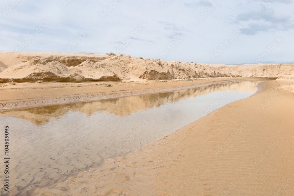 river and dune barrier