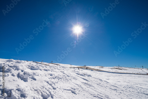 Mountains with snow in winter