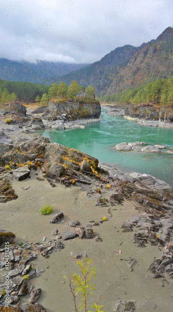 Obraz premium Katun river, Altai mountains, Siberia, Russia