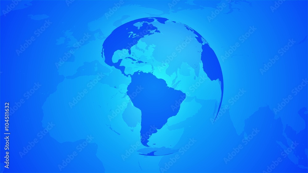 Looping blue globe, breaking news style, with north world background. Looping blue globe, breaking news style, with north world background.