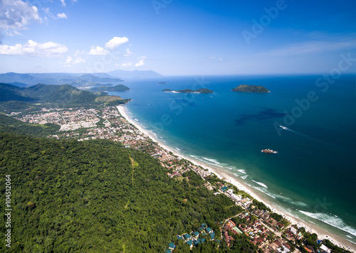 Aerial View of Brazilian Coast, Sao Sebastiao