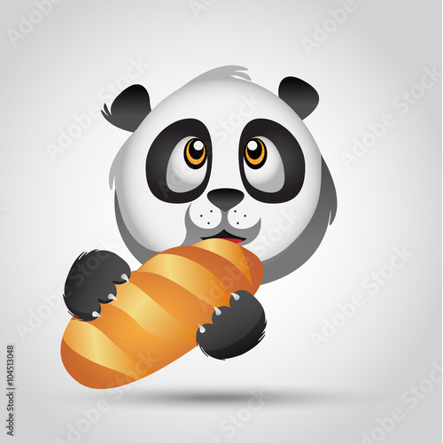 Fototapeta Naklejka Na Ścianę i Meble -  Panda Icon bread