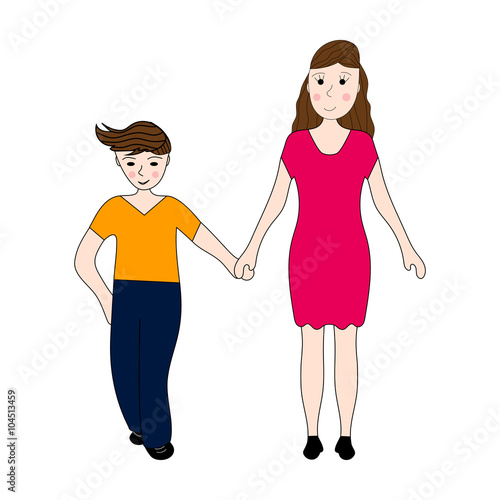 Mother keeps son of the teenager arm