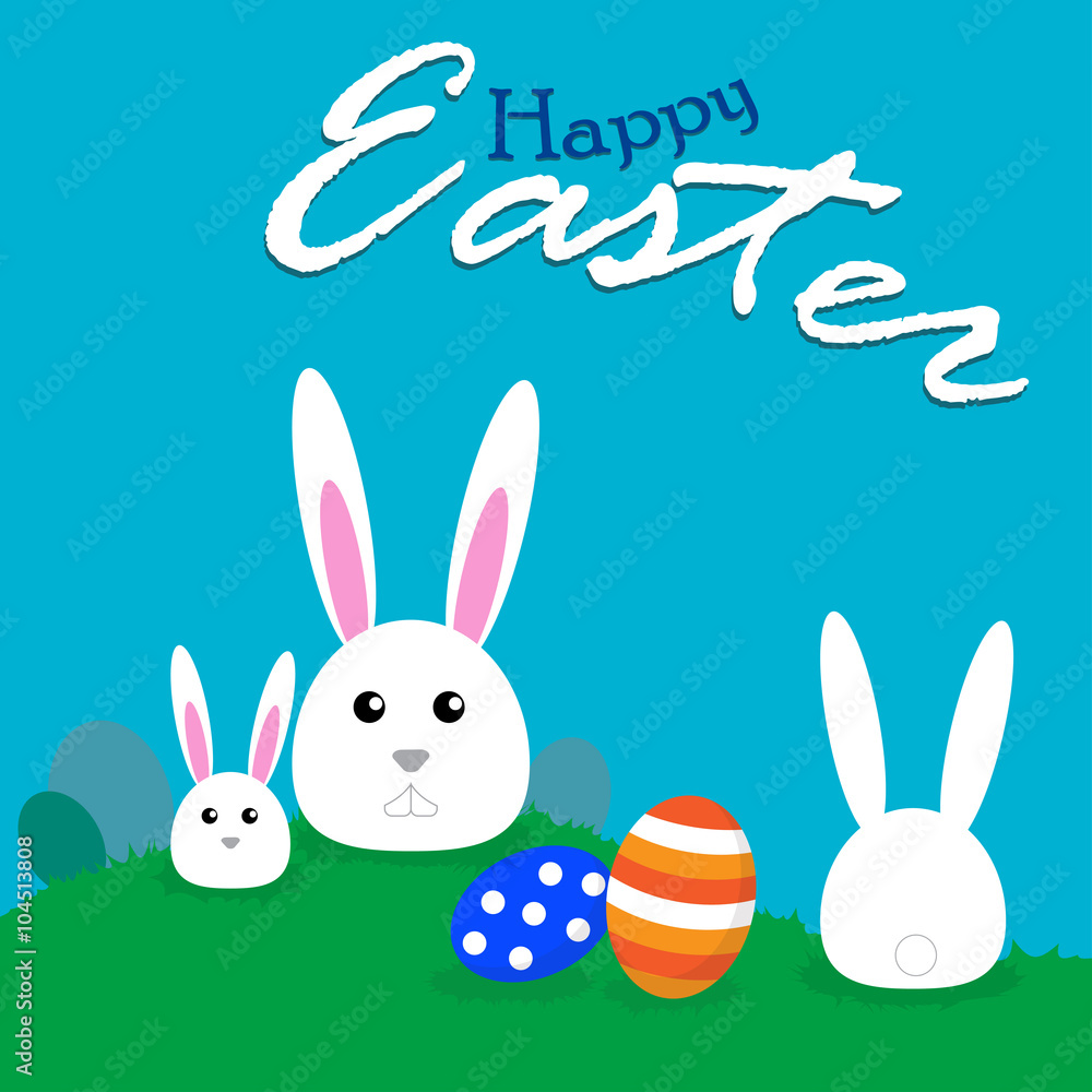 Easter field with greeting text Easter field with greeting text